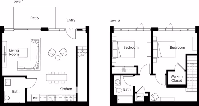 2 Bed/2 Bath L/W-2B 0103 0103 floor plan